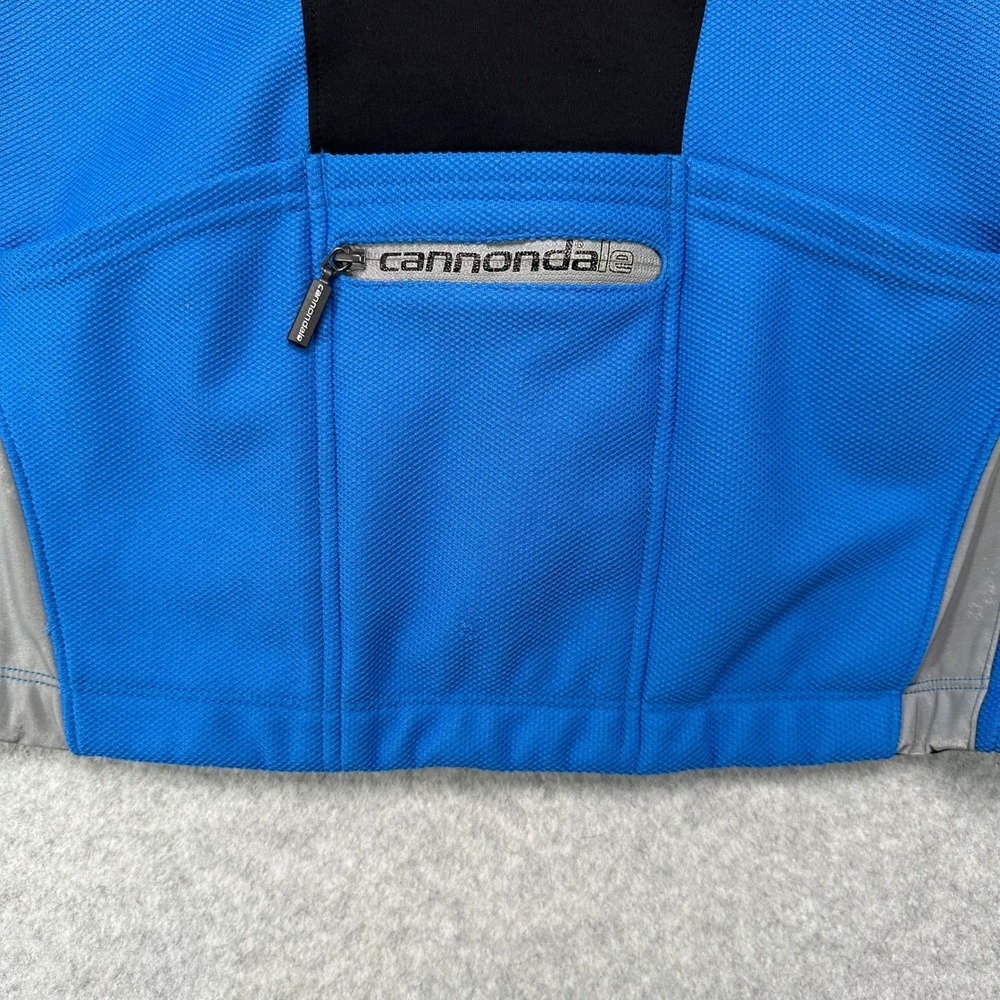 Cannondale Men L Cycling Jacket Blue Black White Full Zip Performance Sportswear - Picture 4 of 12